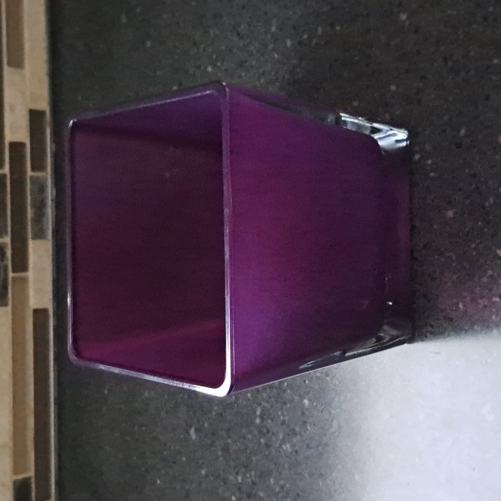 Purple Frosted Accent Vase with Geometric Shape and Smooth Finish